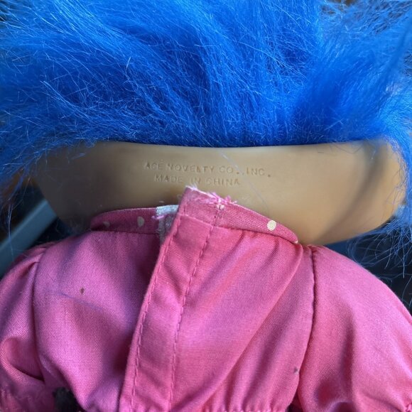 Vintage Troll Doll Set Of 5 With Blue Hair Pink Outfit & Assorted Styles - Picture 7 of 16